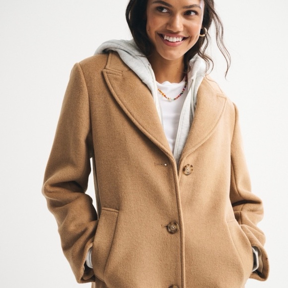 Abercrombie Wool Blend Tailored Top Coat - Picture 2 of 4